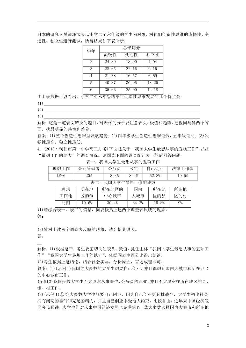 高考语文一轮总复习第五部分语言文字运用专题七图文表文转换实战演练_第2页