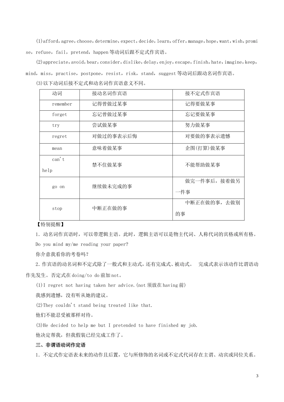 高考英语二轮复习专题非谓语动词讲学案_第3页
