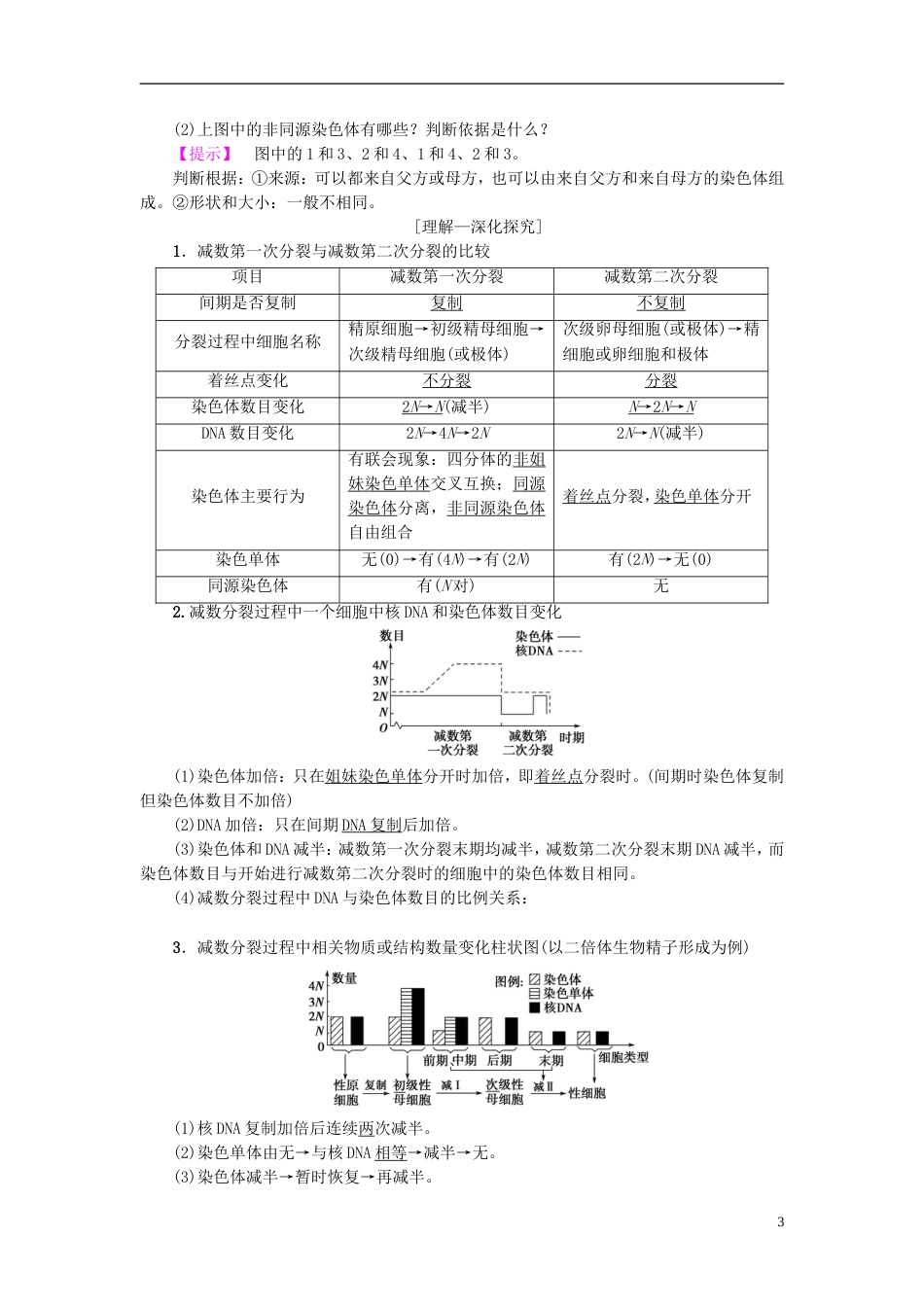 高考生物一轮复习第单元细胞的增殖分化衰老和凋亡第讲减数分裂和有性生殖学案苏教_第3页