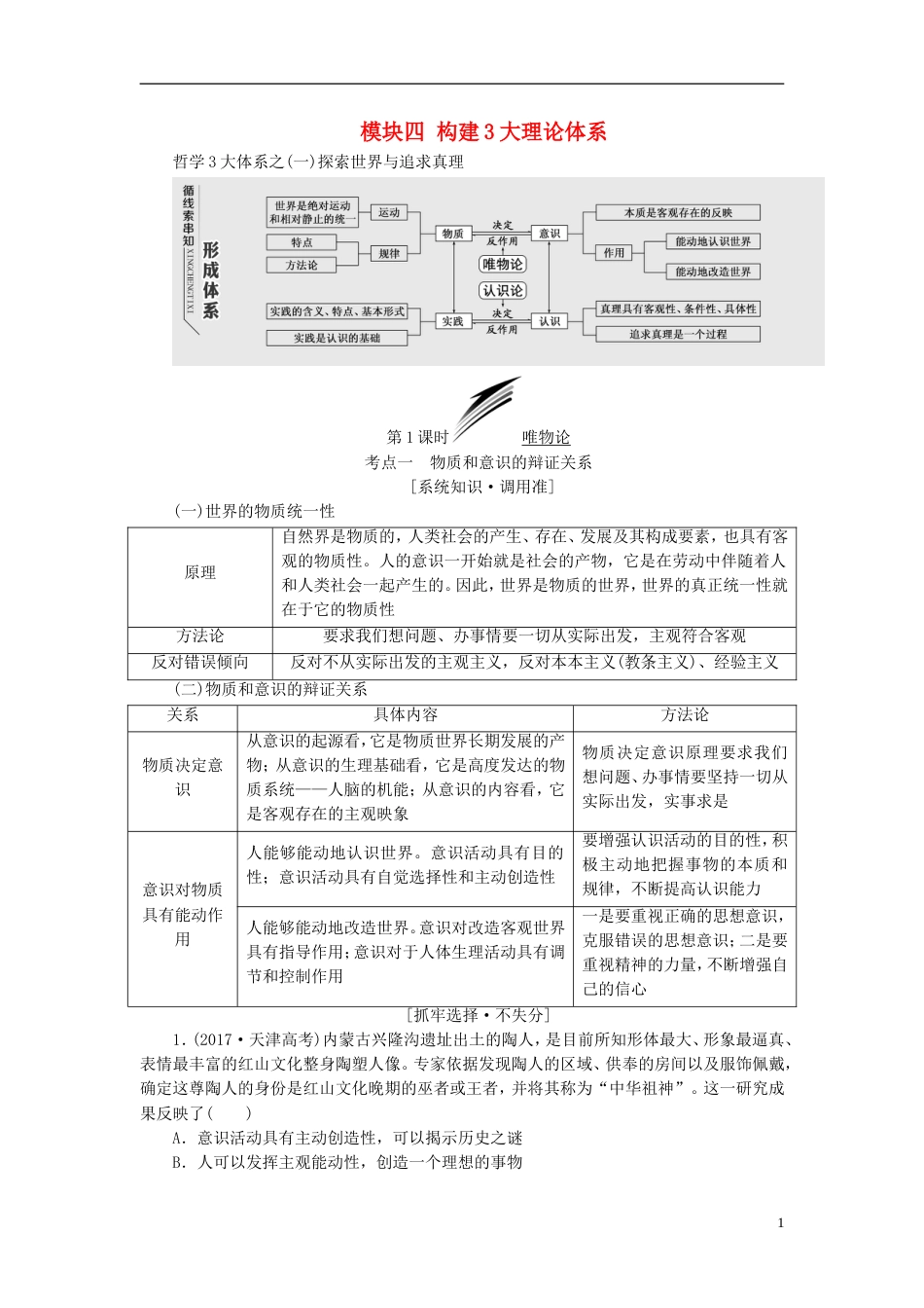 高考政治二轮复习A模块四构建论体系教师用书_第1页