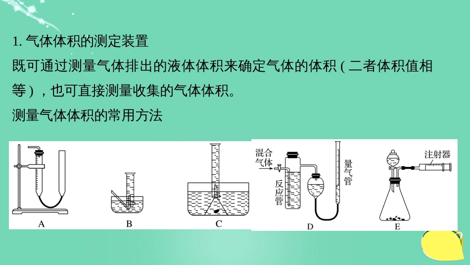 高考化学一轮复习 第1章 化学中常用的物理量物质的量 专题讲座一 最常考的两个定量实验气体体积、质量的测定课件 鲁科版_第3页