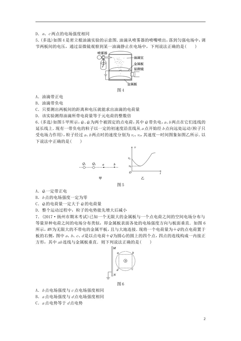高考物理一轮复习第六章静电场微专题电场力的性质备考精炼_第2页