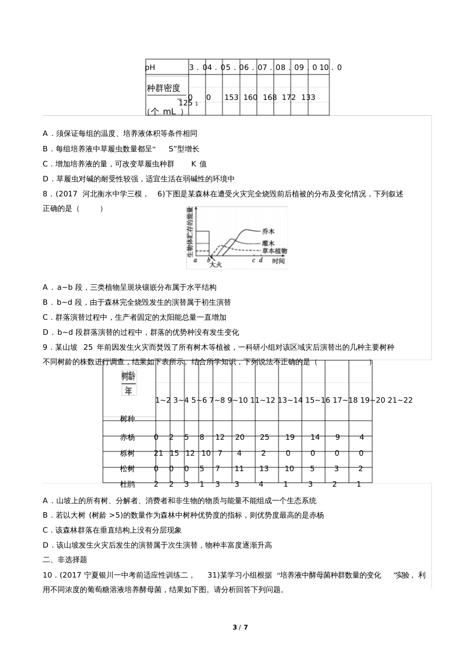 高考生物种群、群落专题练习_第3页