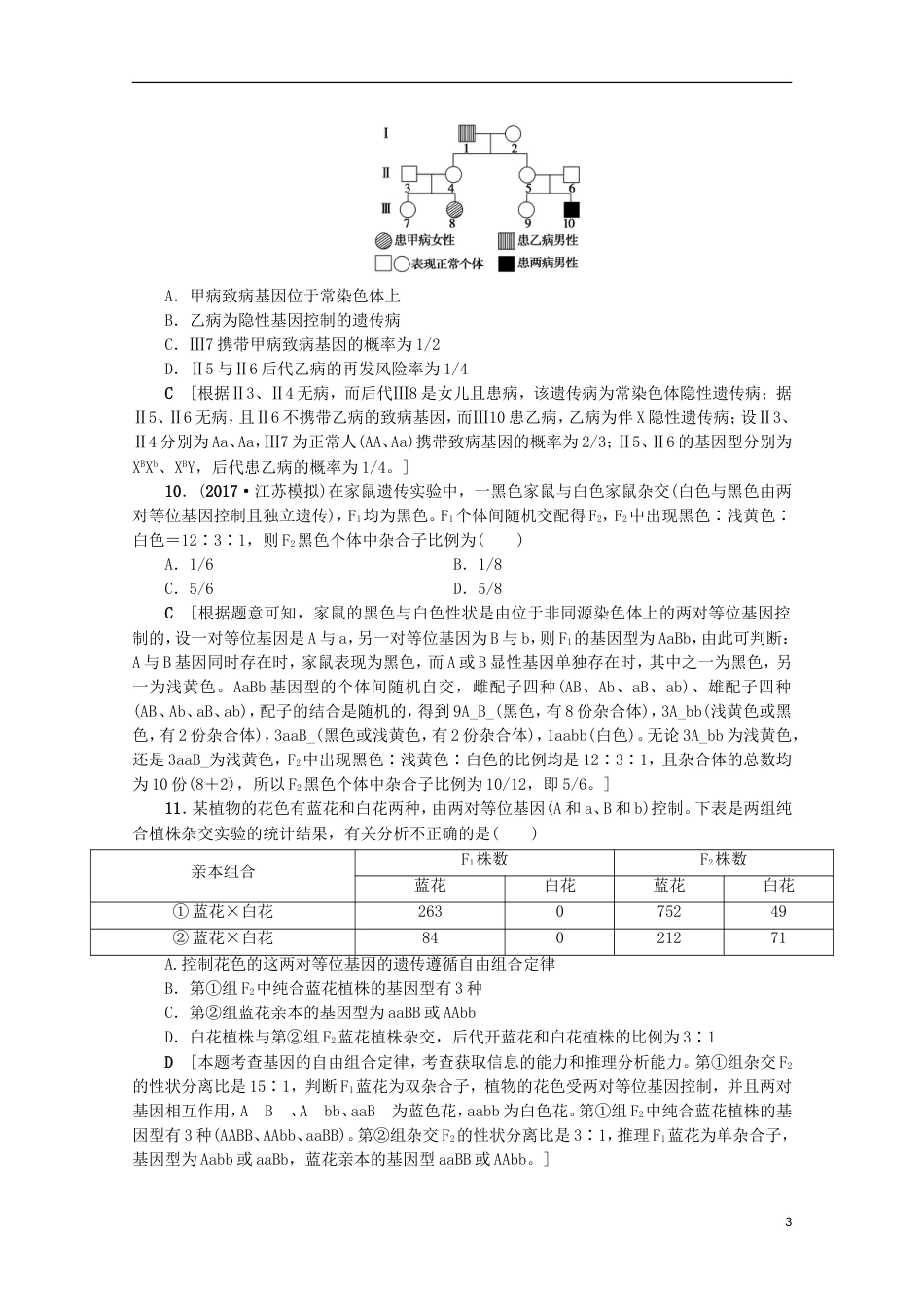 高考生物易错热点排查练五_第3页