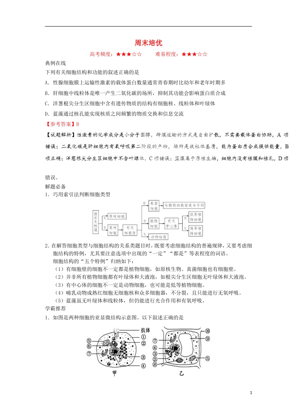 高考生物二轮复习周末培优新人教_第1页