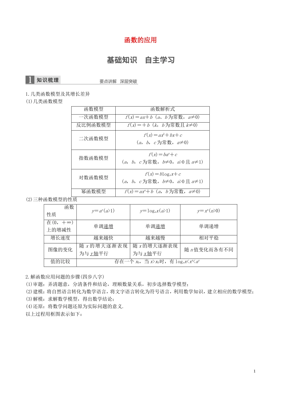 高考数学一轮复习第二章函数概念与基本初等函数第9课时函数的应用教案_第1页