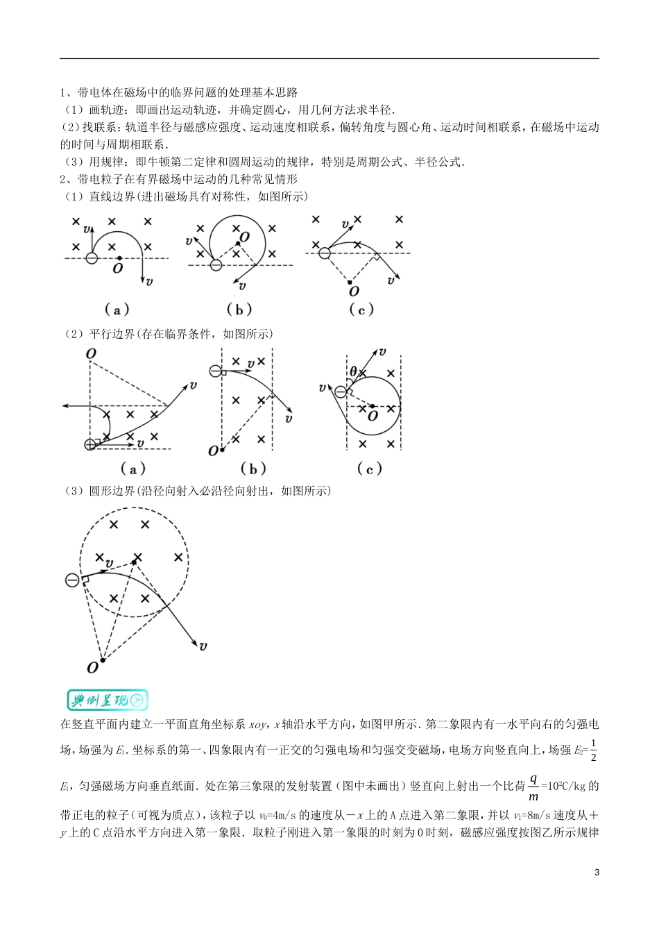 高考物理三精考点考点安培力带电粒子在磁场中运动名卷考点汇_第3页