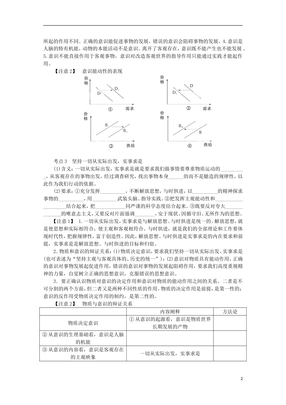 高考政治学业水平测试复习第二单元探索世界与追求真理第五课把握思维的奥妙考点梳理新人教必修_第2页