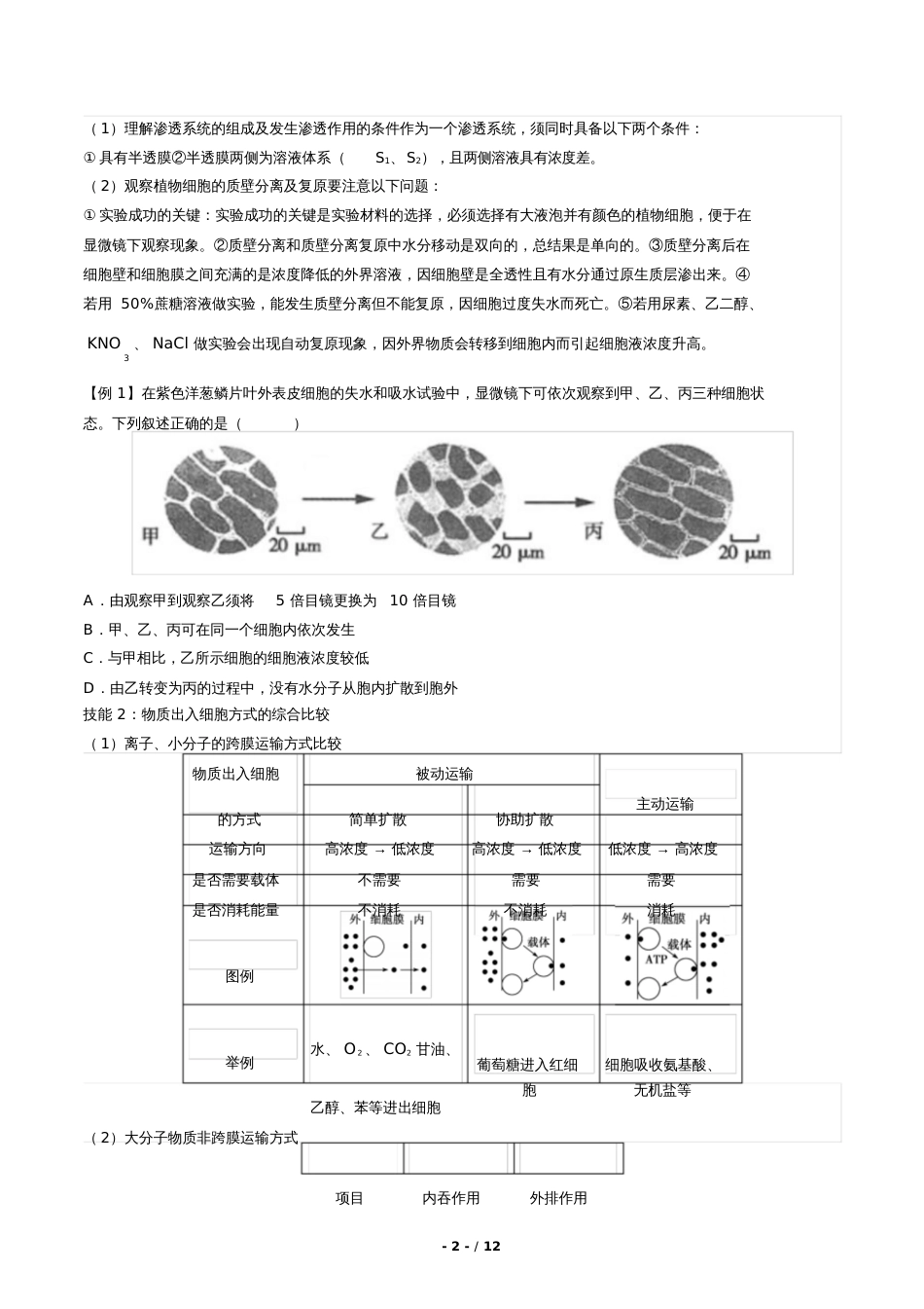 高考生物《物质的输入和输出》专题练习二8594_第2页