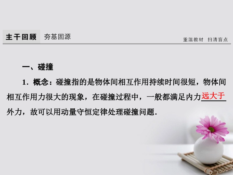 高考物理大一轮复习 第6章 碰撞 动量守恒定律 第节 碰撞与能量守恒课件_第3页