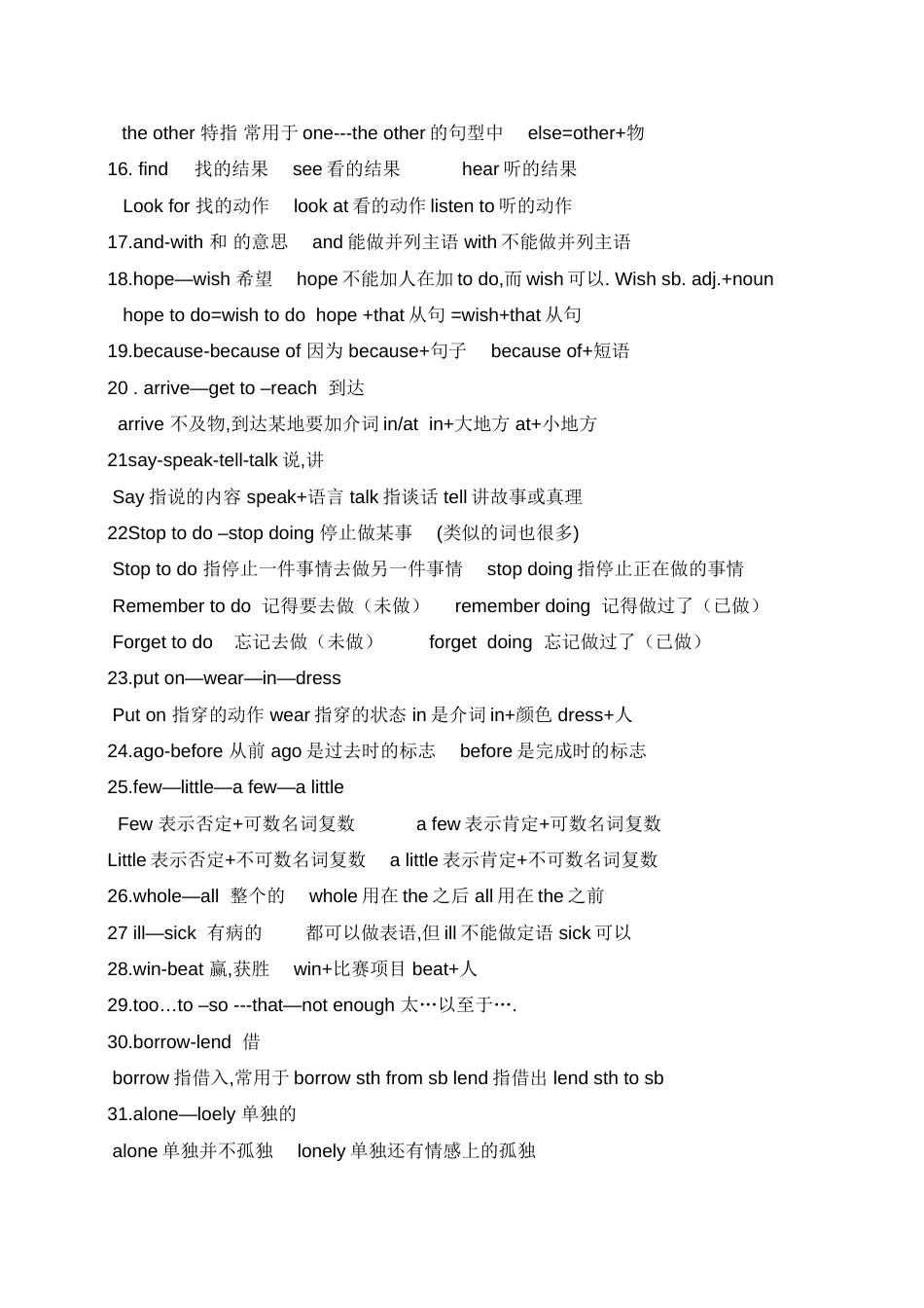 初中英语易混词组辨析[共5页]_第3页