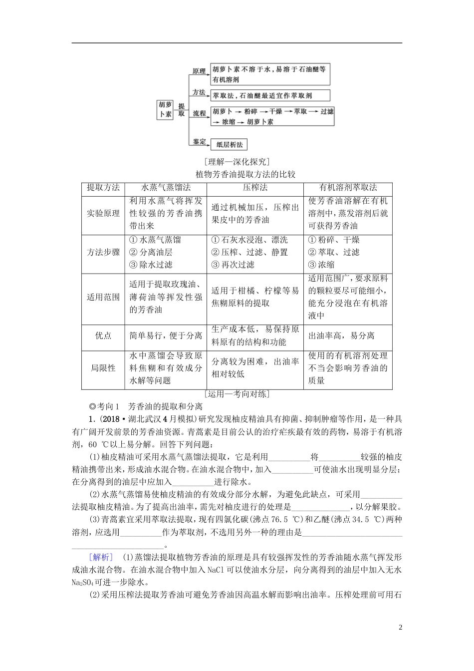 高考生物一轮复习生物技术实践第讲生物成分的分离与测定技术学案苏教_第2页