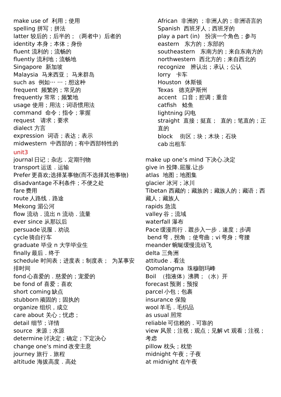 必背 人教版高中英语单词表必修1至选修8[共40页]_第2页