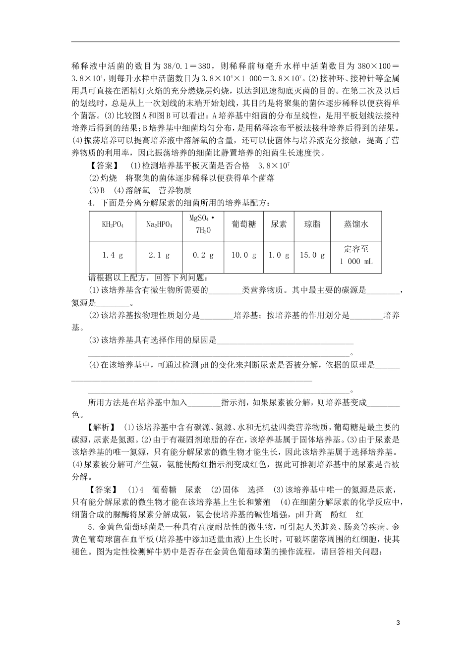 高考生物大一轮复习分层提能限时练微生物的培养与应用新人教_第3页