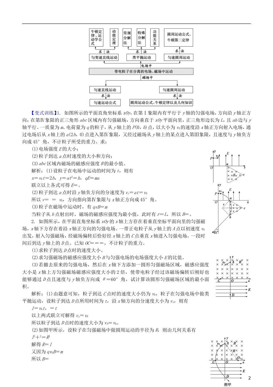 高考物理二轮复习专题带电粒子在复合场中的运动学案_第2页