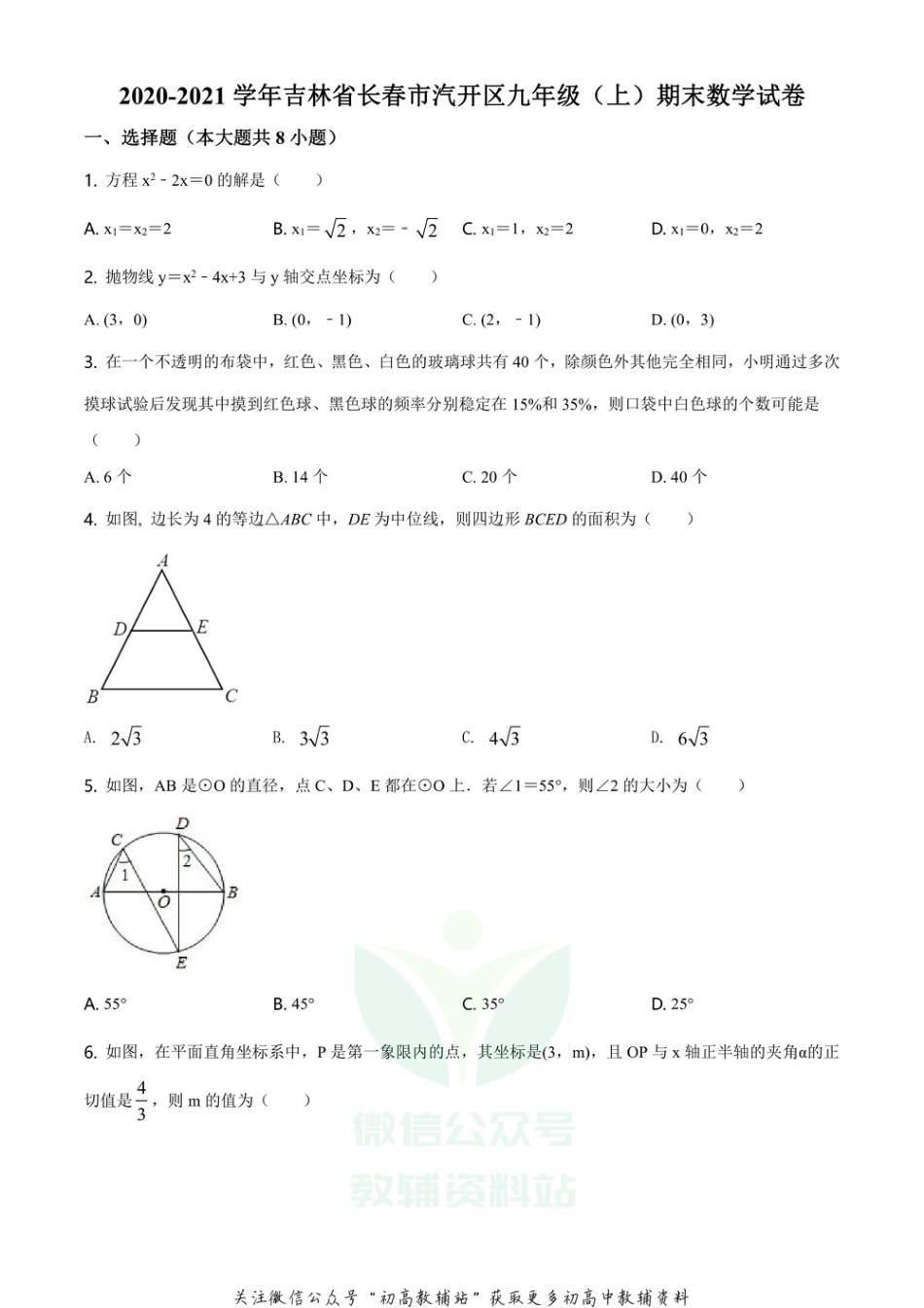 61.华师版·吉林省长春市汽车经济技术开发区期末_第1页