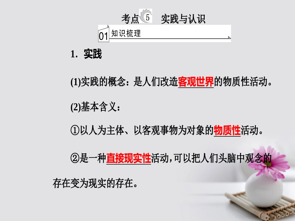 高考政治一轮复习 生活与哲学 专题十四 探索世界与追求真理 考点5 实践与认识课件_第2页