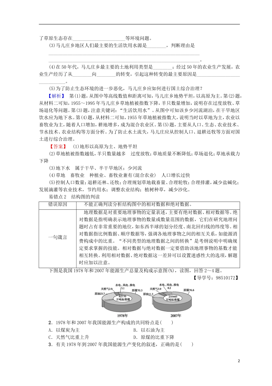 高考地理一轮复习易错排查练第单元鲁教_第2页