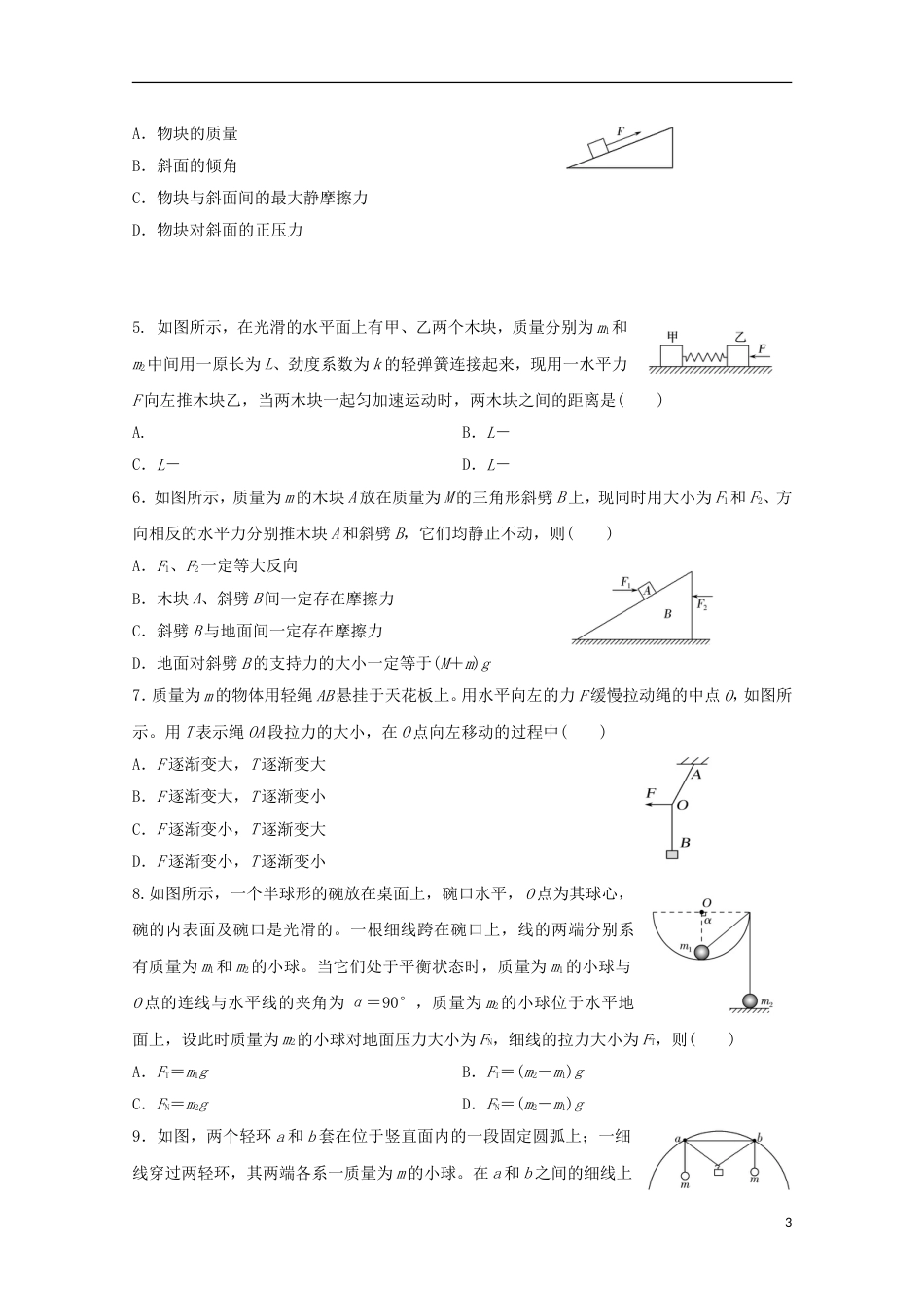 高考物理热点快速突破必考部分专题相互作用_第3页