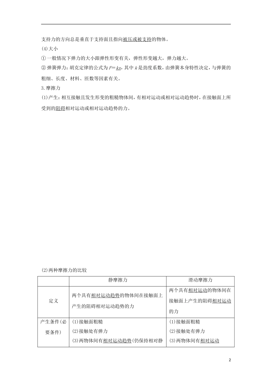 高考物理大一轮复习第二章相互作用时重力弹力摩擦力创新学案_第2页