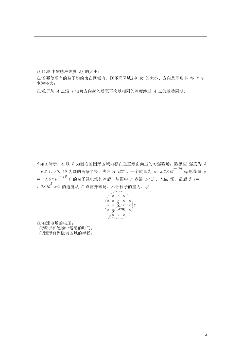 高考物理二轮复习专题磁场带电粒子在磁场及复合场中的运动导学案_第3页