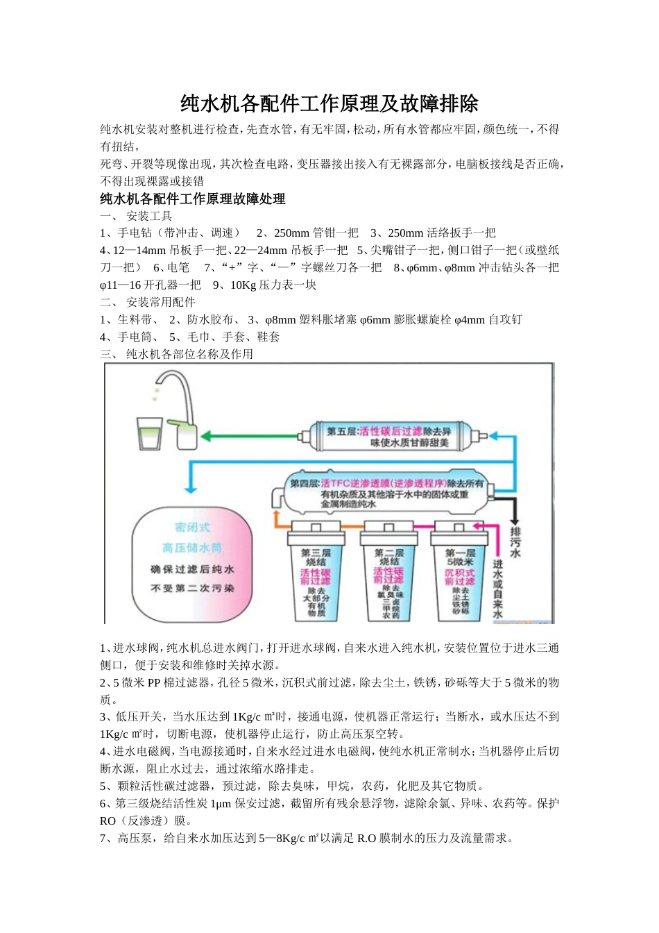 纯水机各配件工作原理及故障排除[共6页]_第1页