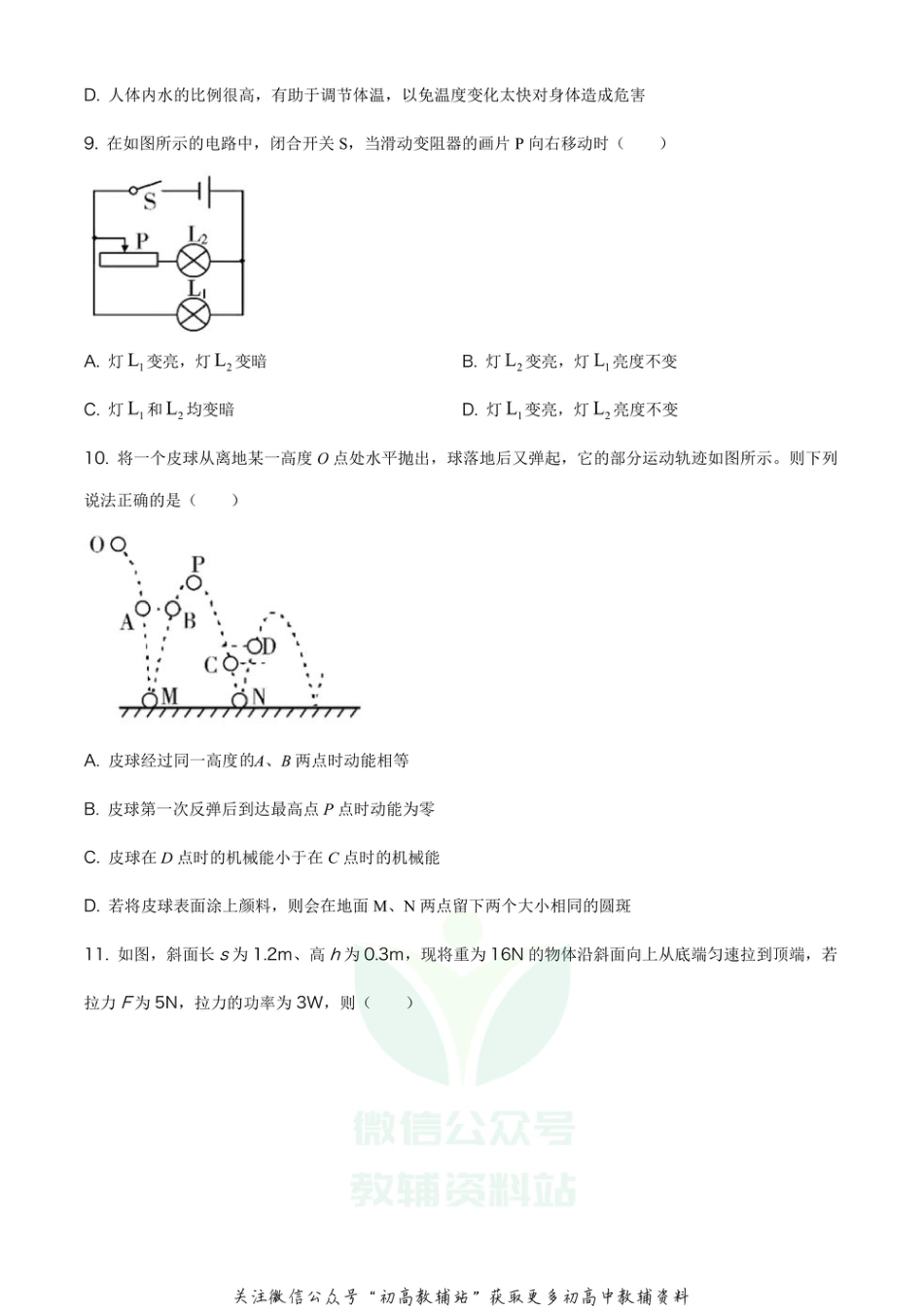 10.通用版·2021年河南省郑州外国语中学原创中考押题卷 物理试题_第3页