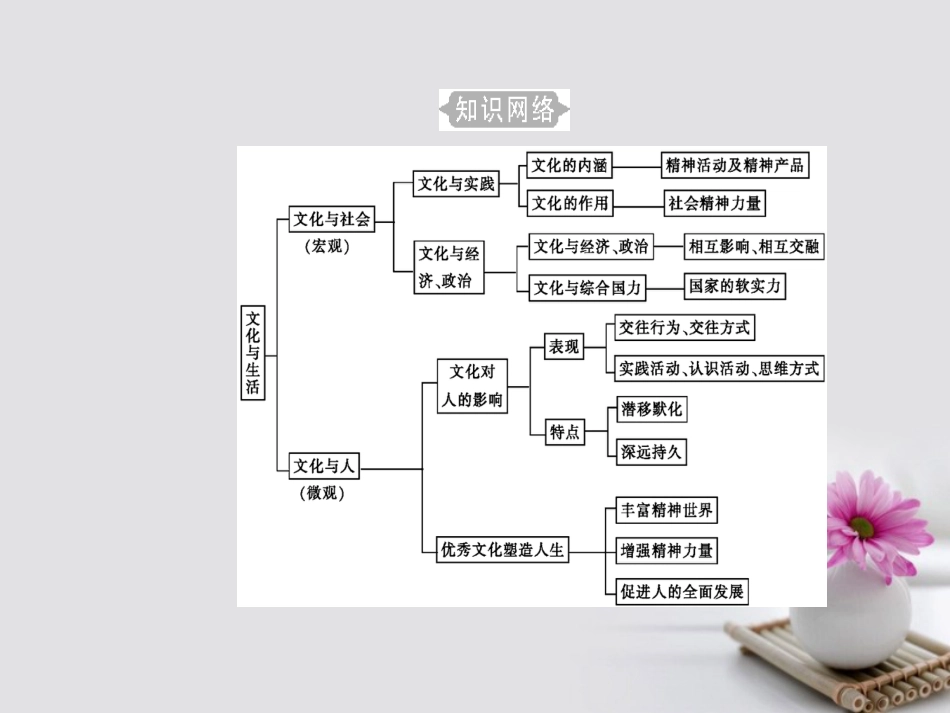 高考政治一轮复习 文化与生活 专题九 文化与生活 考点1 文化的内涵、特点与作用课件_第3页
