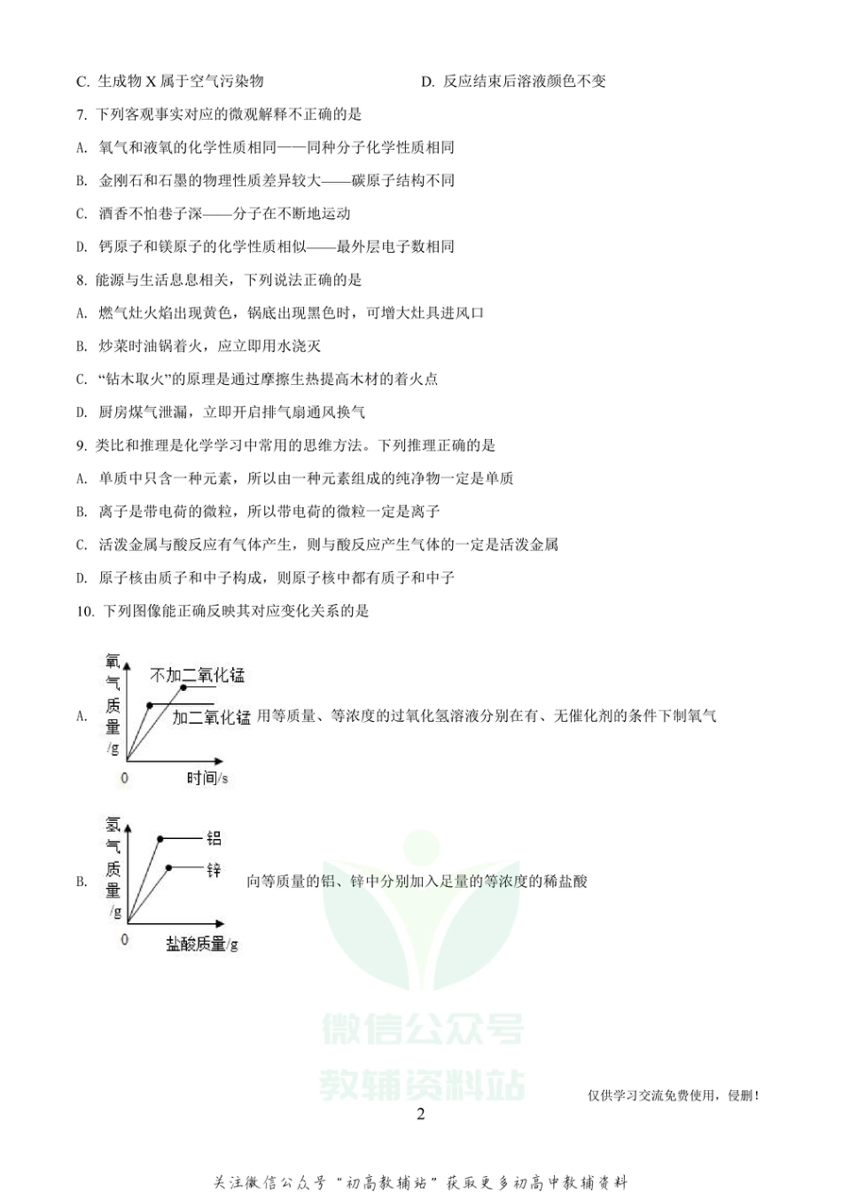 23江西省初中名校联盟中考模拟化学_第2页