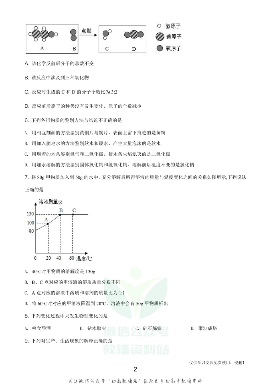 27河北省唐山市开平区中考一模化学_第2页