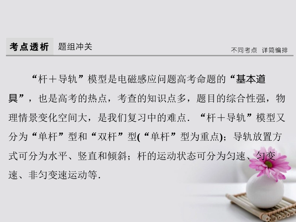 高考物理大一轮复习 第章 电磁感应 第4节 微专题4 电磁感应中的“杆＋导轨”模型课件_第3页