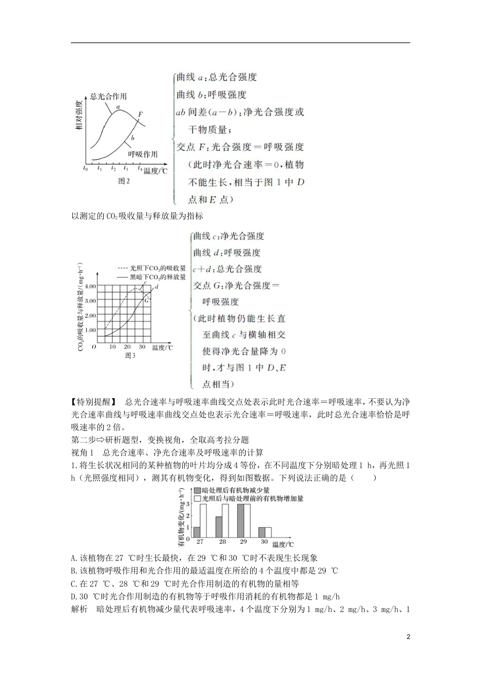 高考生物一轮复习第三单元细胞的新陈代谢补上一课三率测定及相关实验设计创新备考学案中图_第2页
