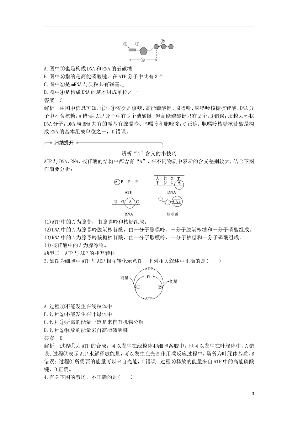 高考生物一轮总复习第二单元细胞的代谢第讲细胞与能量物质出入细胞的方式学案_第3页