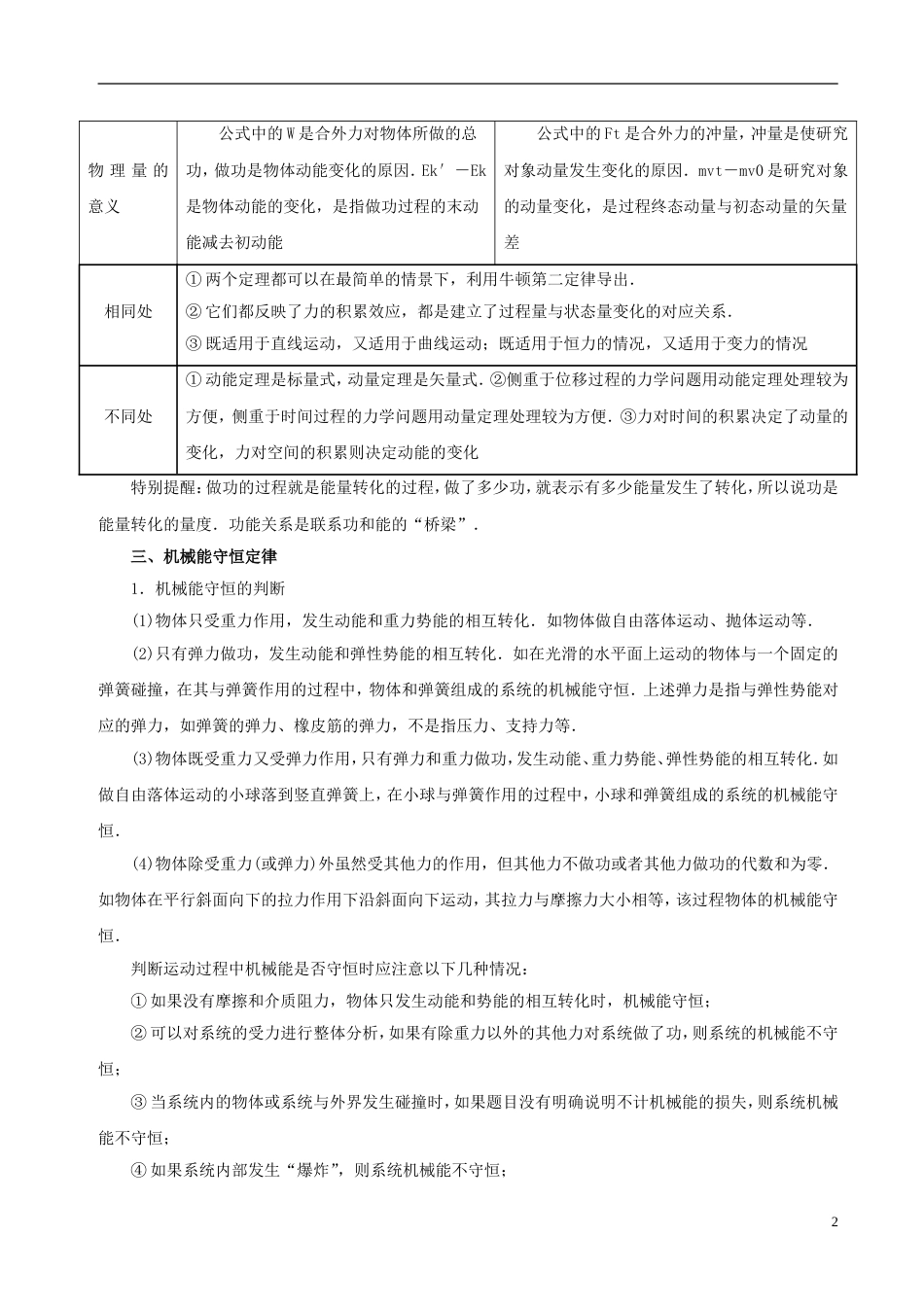 高考物理二轮复习专题动量守恒定律讲学案_第2页