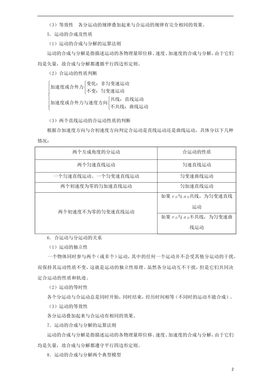 高考物理考点一遍过专题曲线运动运动的合成与分解_第2页