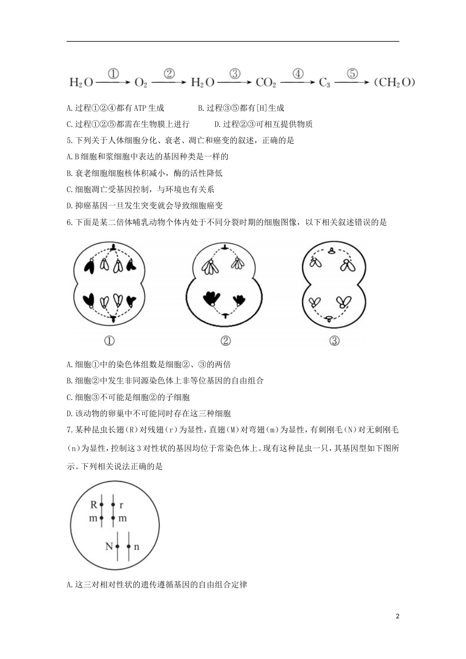 高考生物考前卷四_第2页