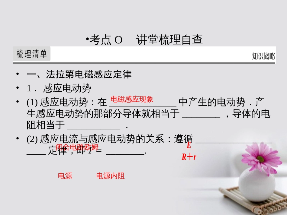 高考物理一轮总复习 专题 电磁感应 第讲 法拉第电磁感应定律、自感、涡流课件_第2页