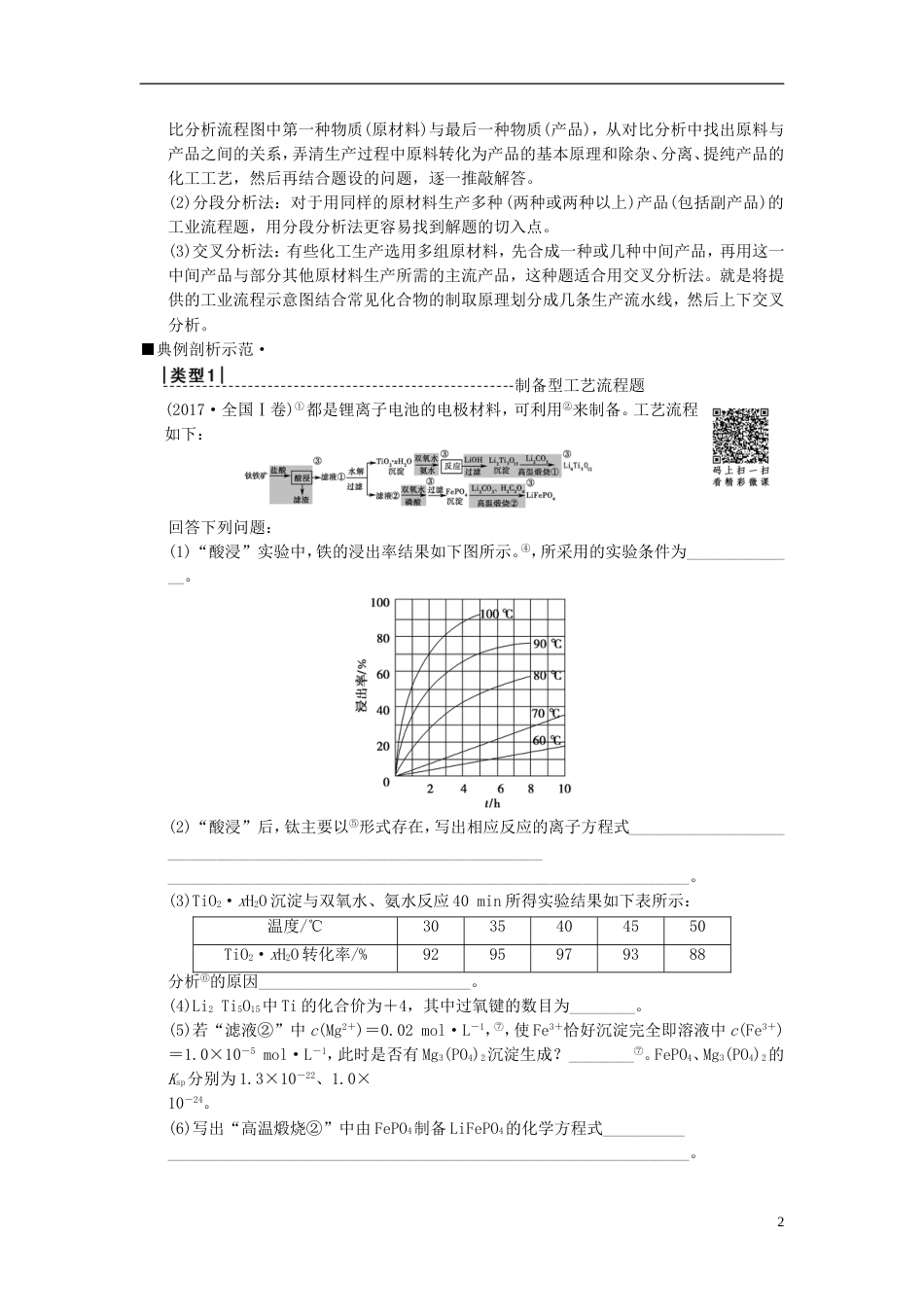 高考化学二轮复习专项高考非选择题五大题型突破题型化学工艺流程学案_第2页