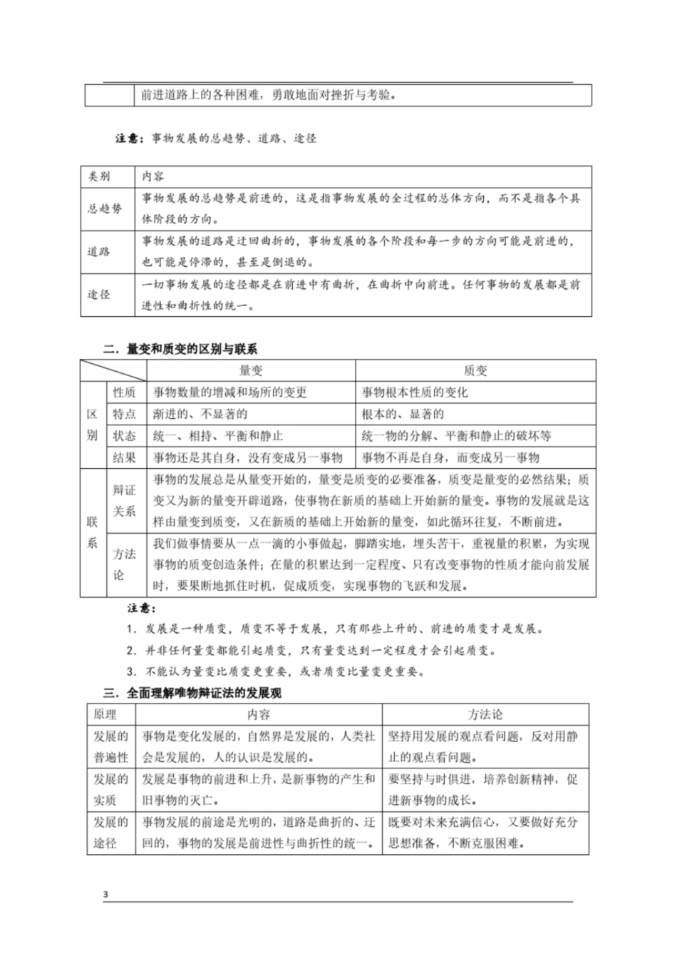 高二政治必修四第八课《第2课时用发展的观点看问题》导学案及答案_第3页