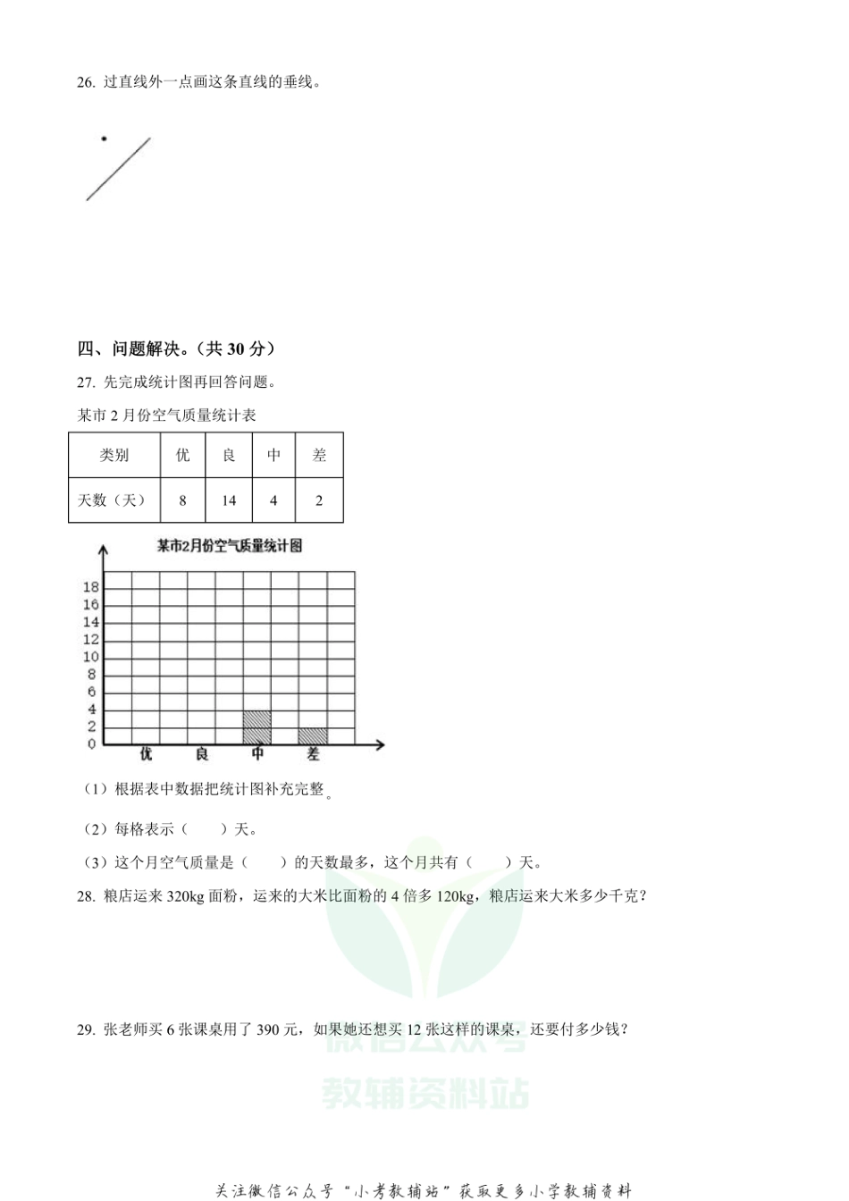 精品解析：2020-2021学年四川省眉山市东坡区西师大版四年级上册期末考试数学试卷（原卷版）_第3页