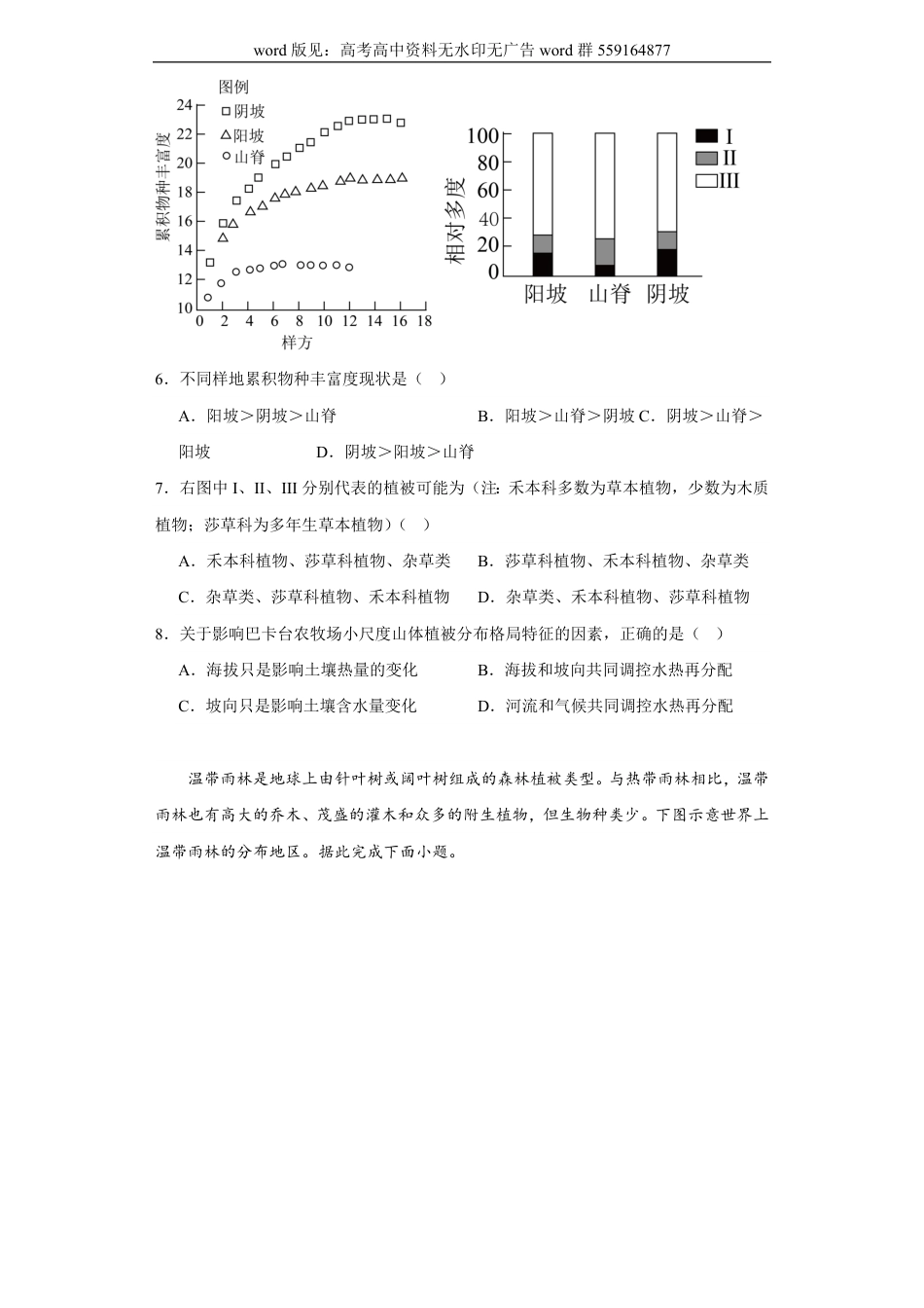 地理必刷卷-自然环境的整体性和差异性（高频选择题50题）原题_第3页