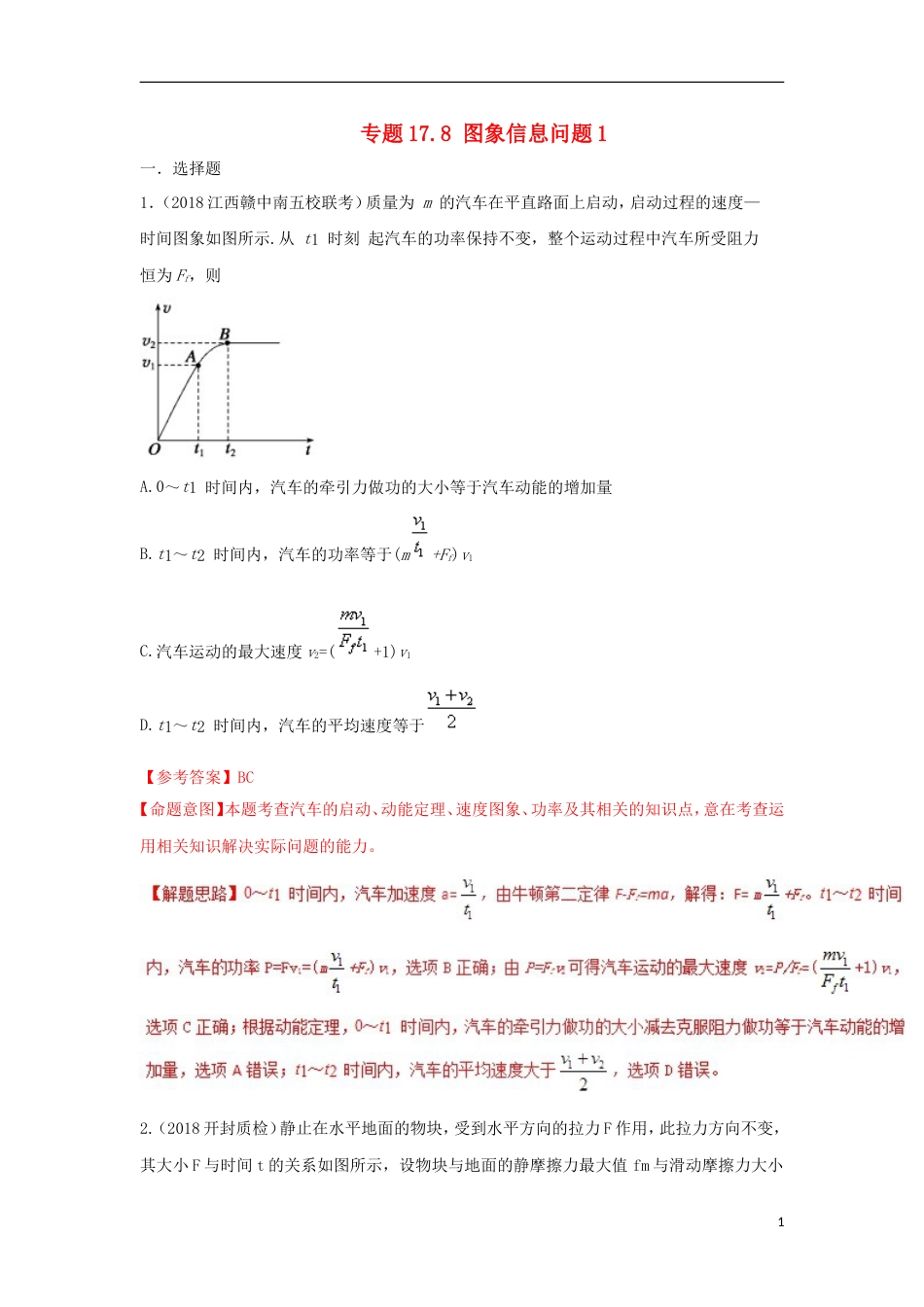 高考物理二轮复习考点千题精练第十七章物理思维方法专题图象信息问题_第1页