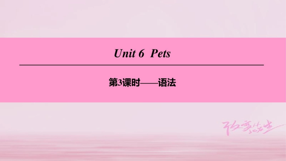 (广州沈阳通用)八年级英语下册Unit6Pets(第3课时)语法课件牛津深圳版_第1页
