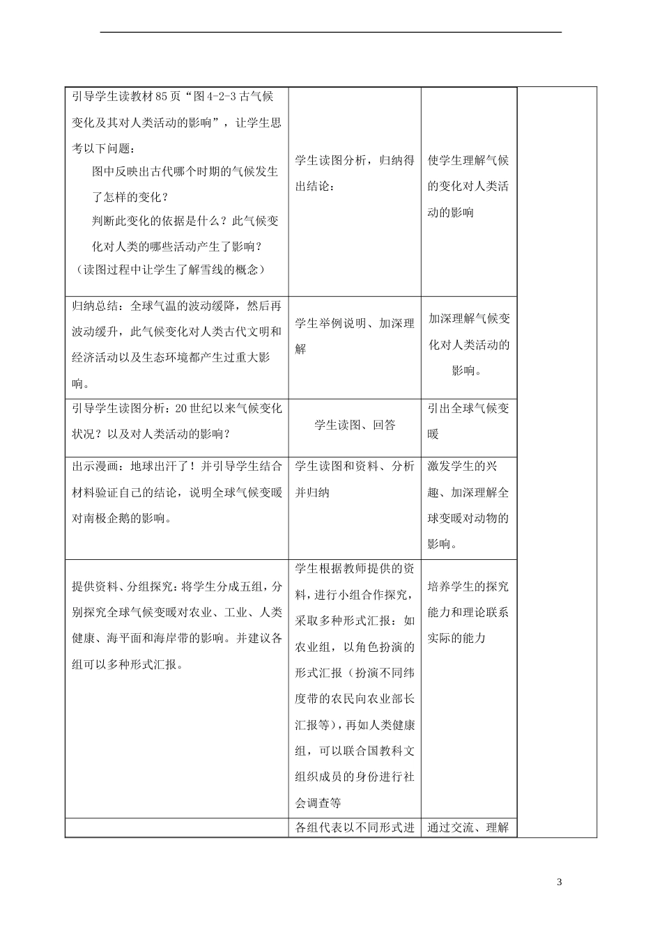 高中地理第四章自然环境对人类活动的影响4.2全球气候变化对人类活动的影响教案中图版必修1_第3页