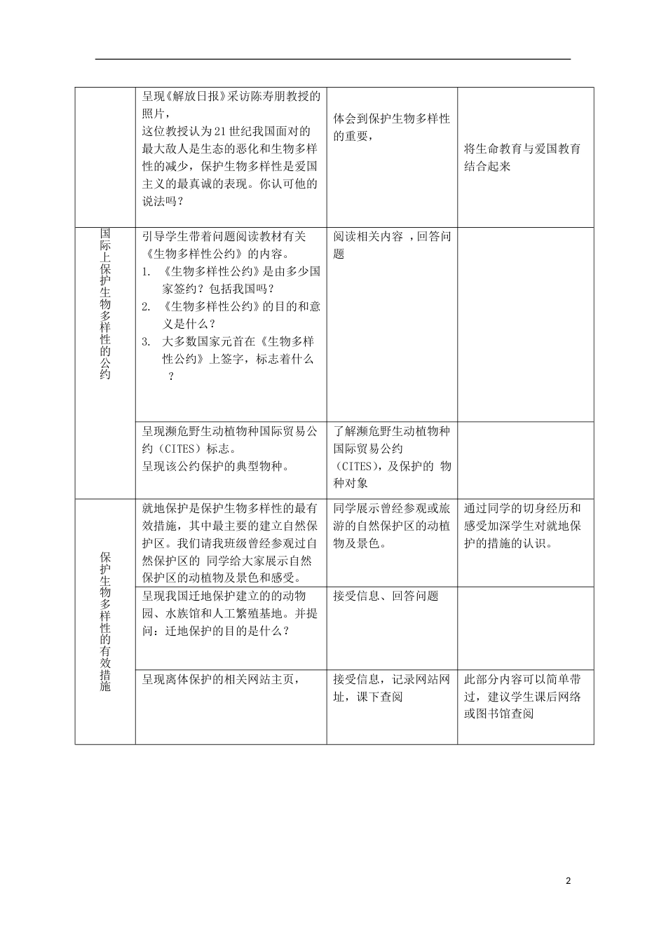 高中生物第三册第10章生物多样性10.4生物多样性保护与可持续发展教案3沪科版_第2页