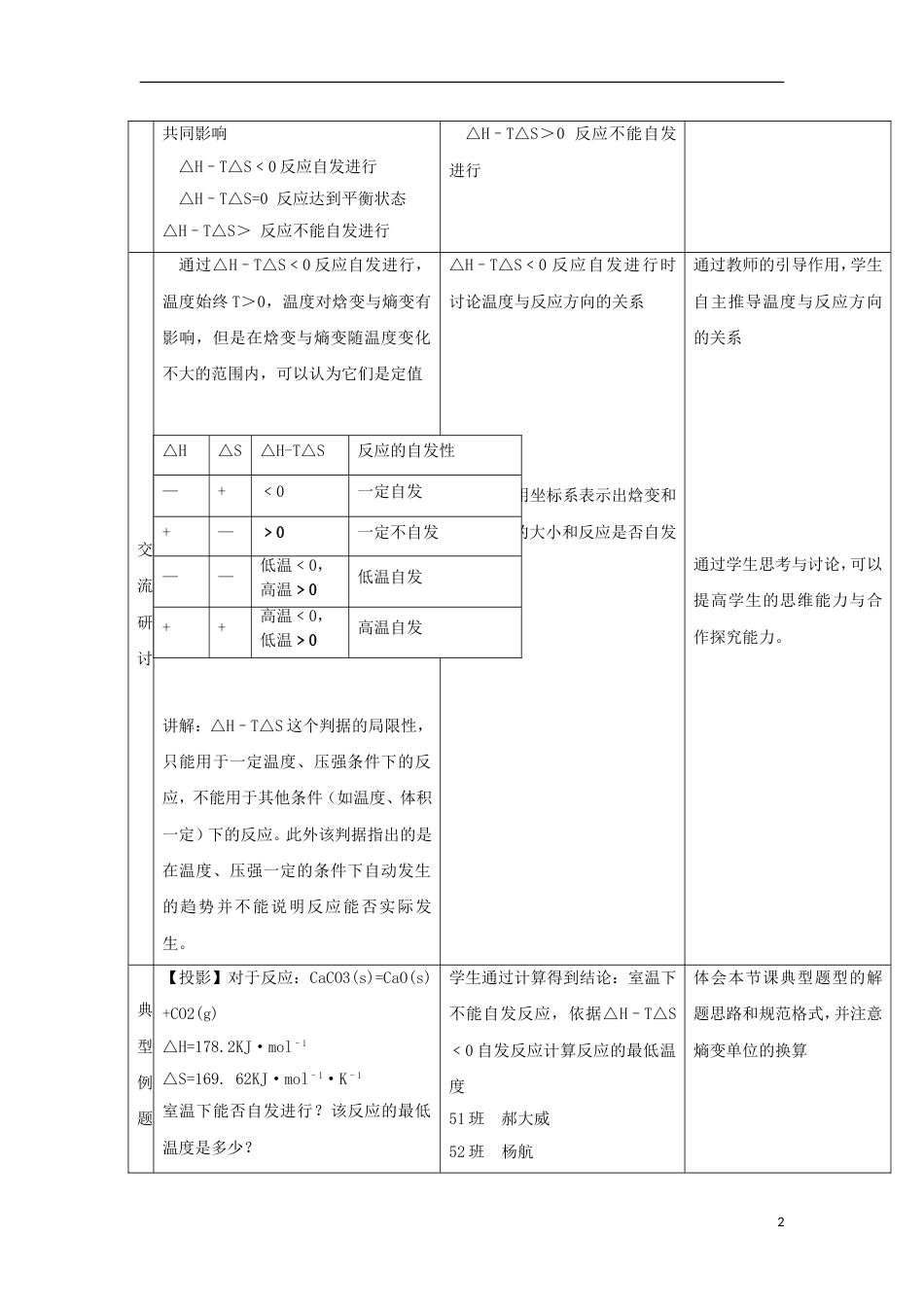 高中化学第2章化学反应的方向限度与速率第1节化学反应的方向教学设计3鲁科选修4_第2页