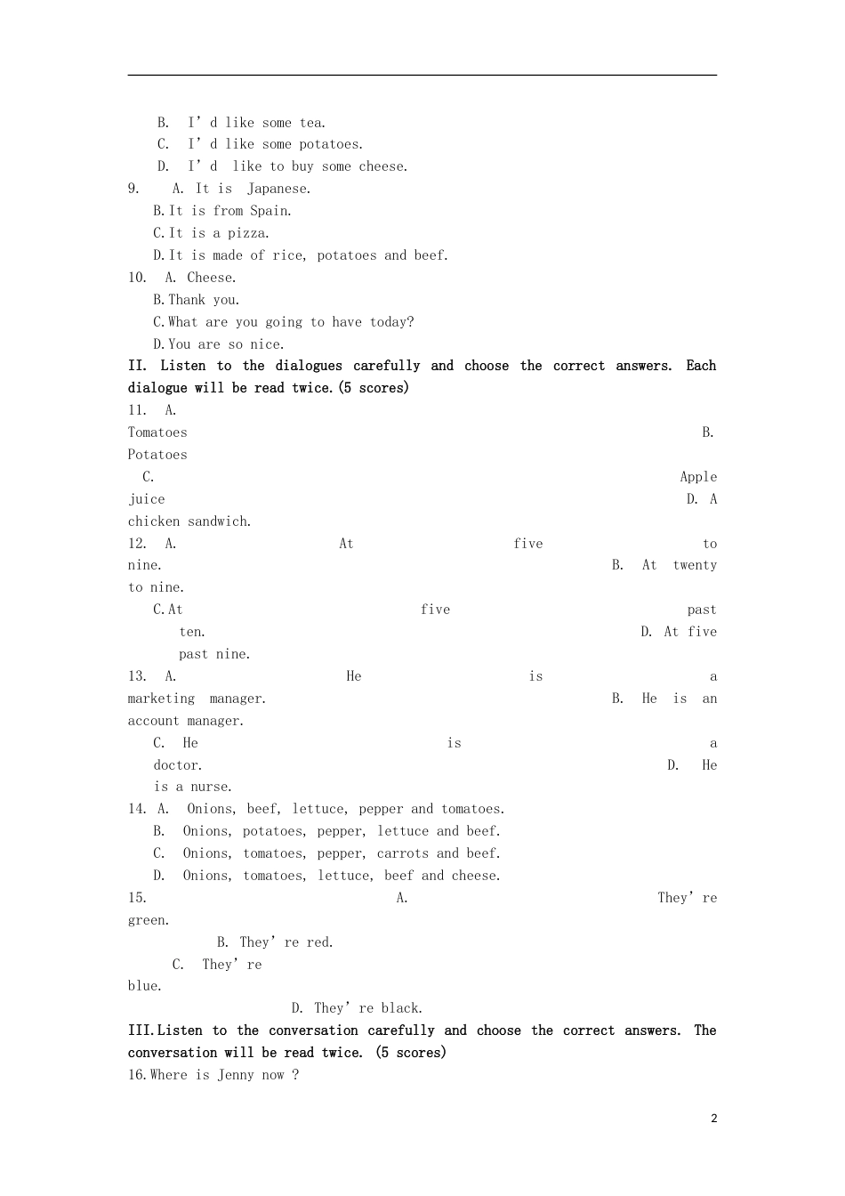 高新八年级英语上学期期中试题人教新目标_第2页