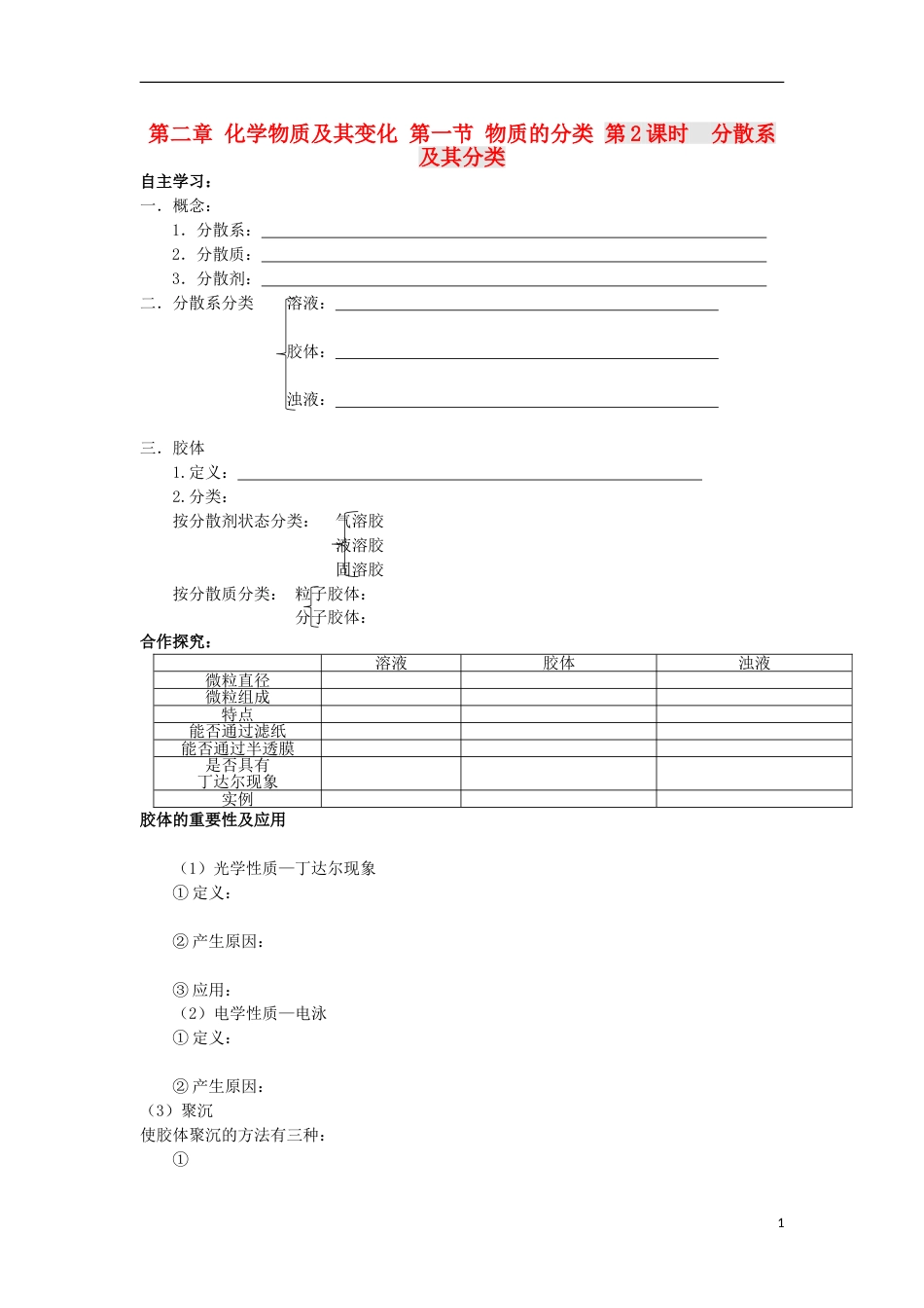 高中化学第二章化学物质及其变化物质的分类时学案新人教必修_第1页