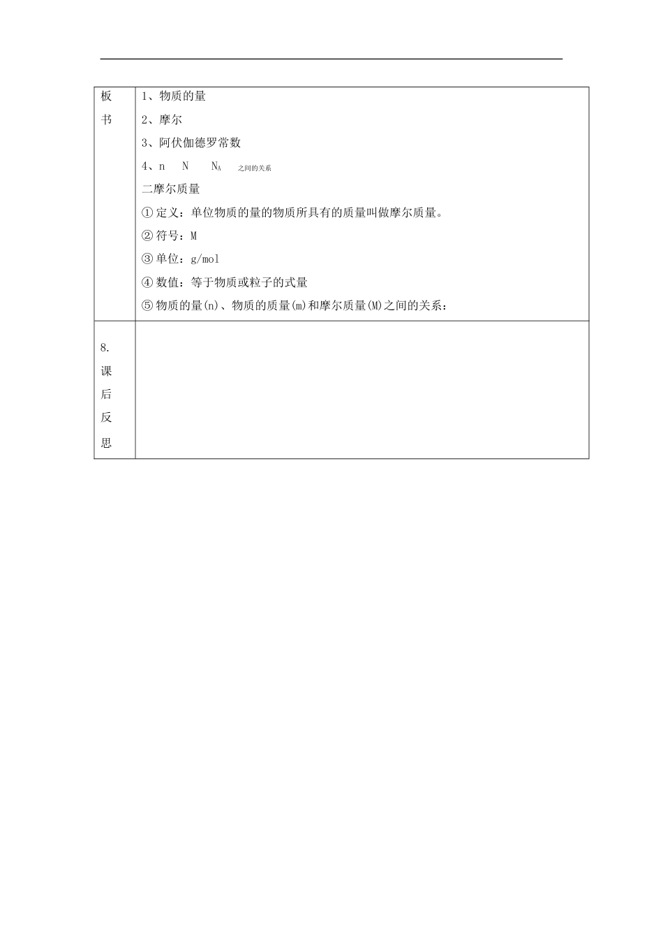 高中化学第一章从实验学化学121物质的量的单位摩尔教案新人教必修1_第3页