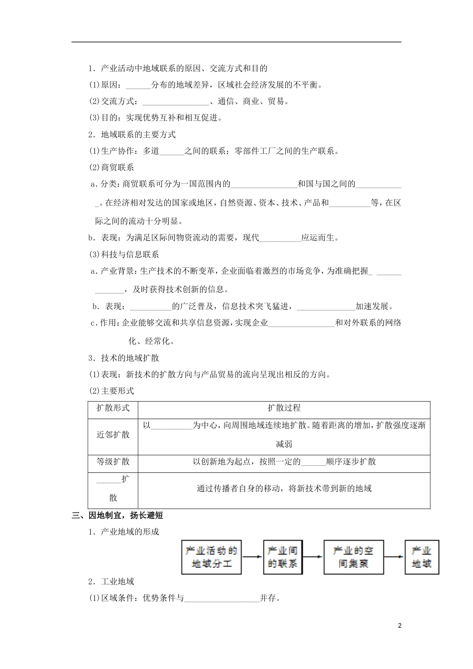 高中地理第三章农业地域的形成与发展第一节产业活动的位条件和地域联系导学案新人教必修_第2页